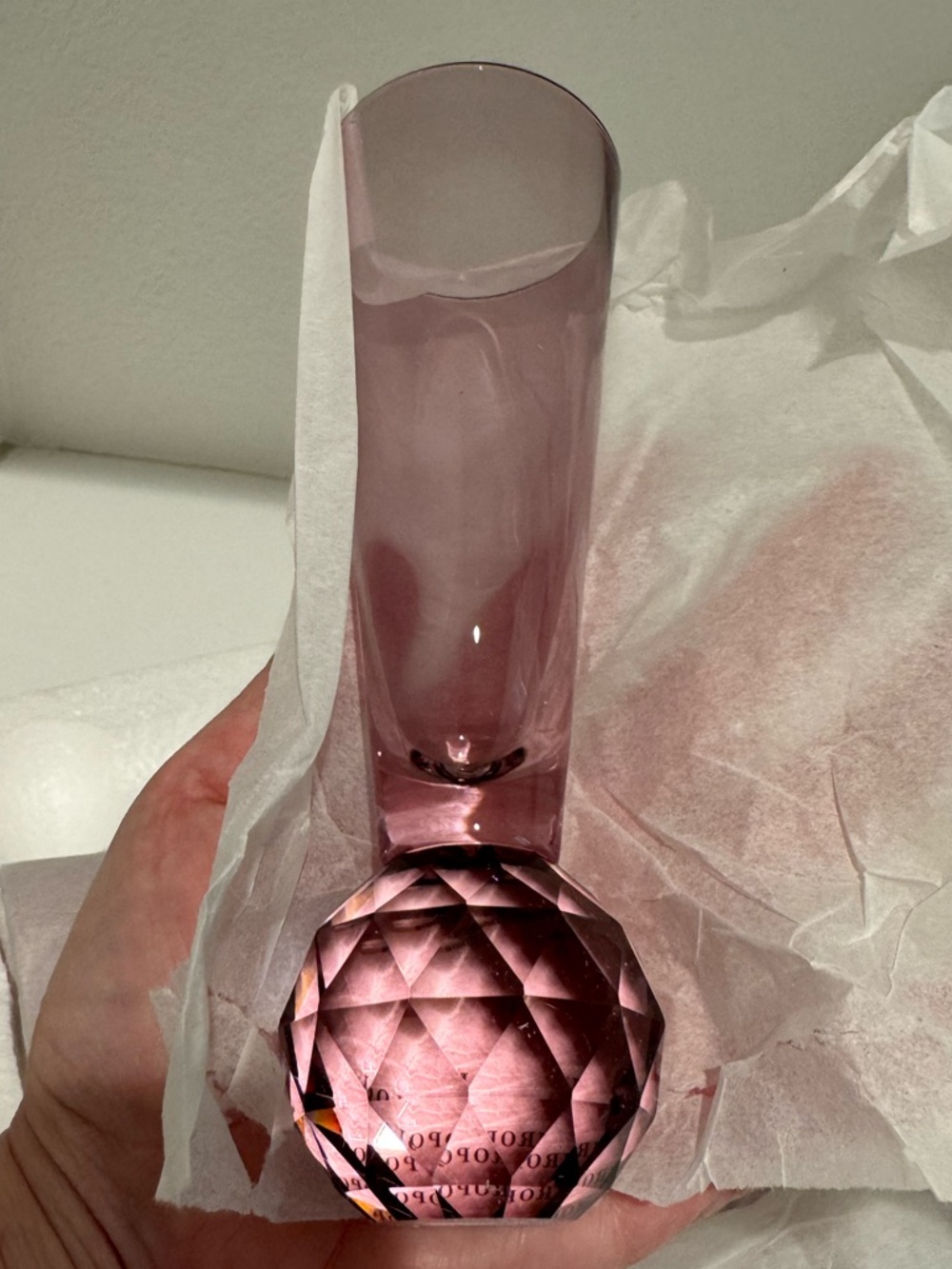Lilac Anthropologie‎ Gemma faceted cut glass flutes set of 4